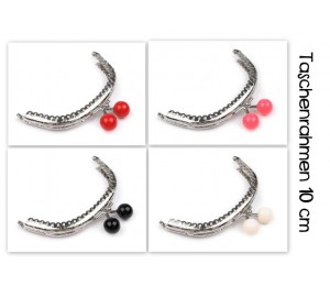 Taschenrahmen Rahmen für Geldbörsen silber 10cm - Kugel